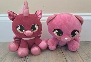 Lot of 2 GUND P.Lushes Pets Madame Purrnel Cat & Vera Von Cord Unicorn Plush
